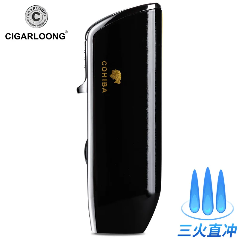 Cohiba металлическая газовая Бутановая 3 фонарь ная струйная ветрозащитная