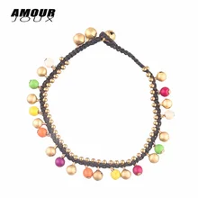 Amourjoux/летние плетеные цветные каменные бусинки колокольчики