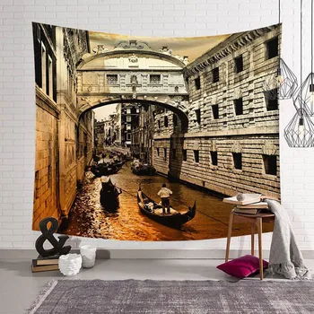 

Italy Venice Building Style Tapestry Wall Hanging Home Textile Bedspreads Plus Size Beach Towel