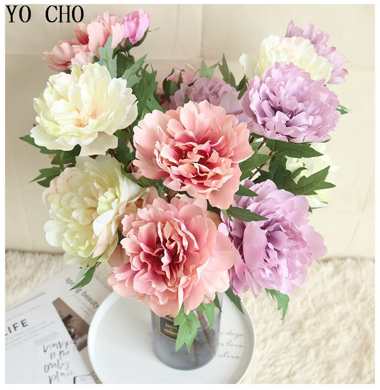 Chinese national flower peonies simulation big peony flowers for home, living room, bedroom, party,wedding,hotel,shopwindow decoration arranging flower accessories for christmas new year Halloween Thanksgiving Anniversaries