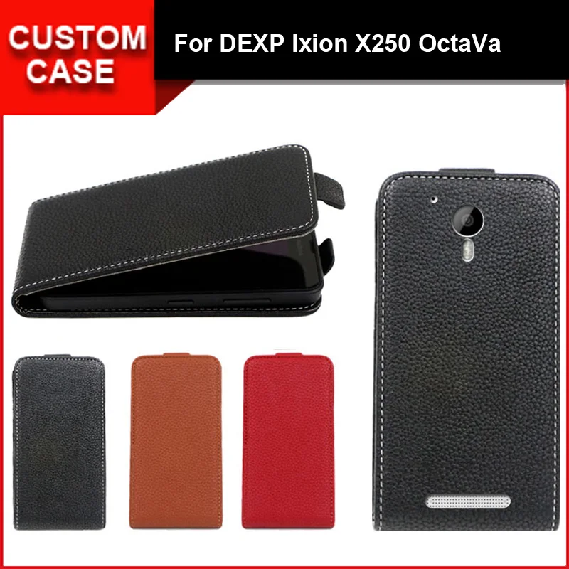 

Luxury flip vertical cover bag flip up and down PU Leather Case for DEXP Ixion X250 OctaVa, free gift