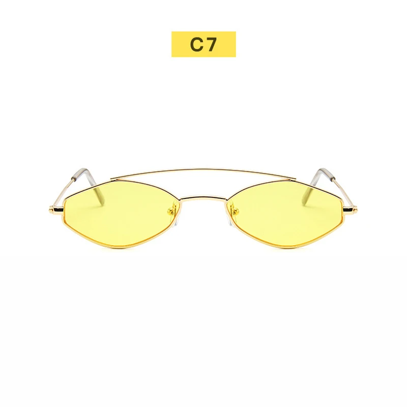 Летние новые 90s солнцезащитные очки Женские Ретро Овальные Солнцезащитные очки женские брендовые дизайнерские винтажные черные очки для девушек UV400 Oculos - Цвет линз: C7
