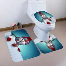 Christmas Bathroom Accessories And Get Free Shipping On 3pcs A Set Home Christmas Santa Snowman Toilet Foot Pad Mat Seat Cover Radiator Cap Bathroom