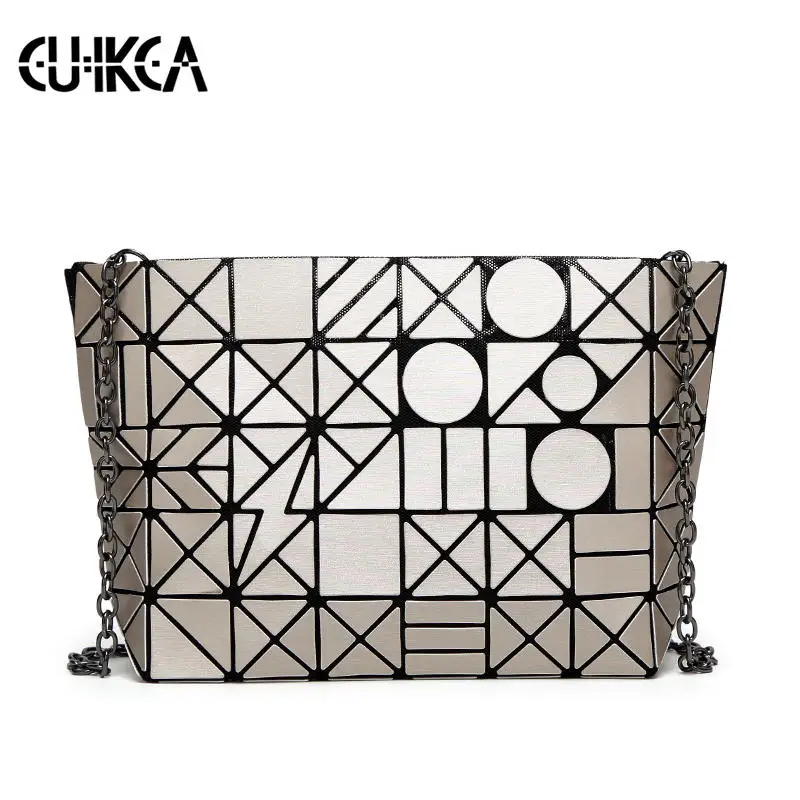 

Fashion Geometric Chain Shoulder Bags Women Mini Casual Clutch Plaid Laser Bao Crossbody Bags Small Women Messenger Bag Bolsa