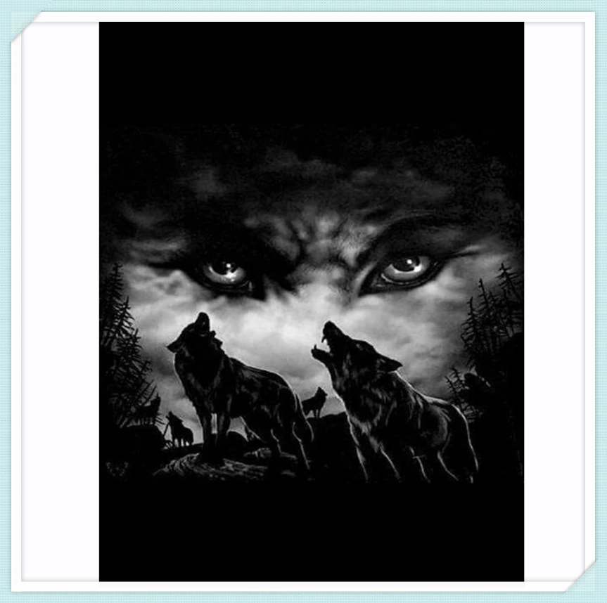 Wolf &amp dart light Diamond Embroidery Round 5D DIY Painting Mosaic Picture Living Room Home Decor Needleworrk YF1276 | Дом и сад