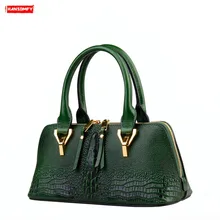 Новинка, женские сумки из воловьей кожи, Ретро стиль, натуральная кожа, узор «крокодиловая кожа», сумка на плечо, женские модные сумки-мессенджеры