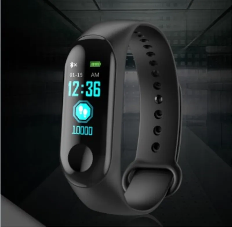 

Smart Fitness Bracelet Watch Wristband Color Screen Bracelet M3C Continuous Heart Rate Monitor Health Fitness Tracker Smart Band
