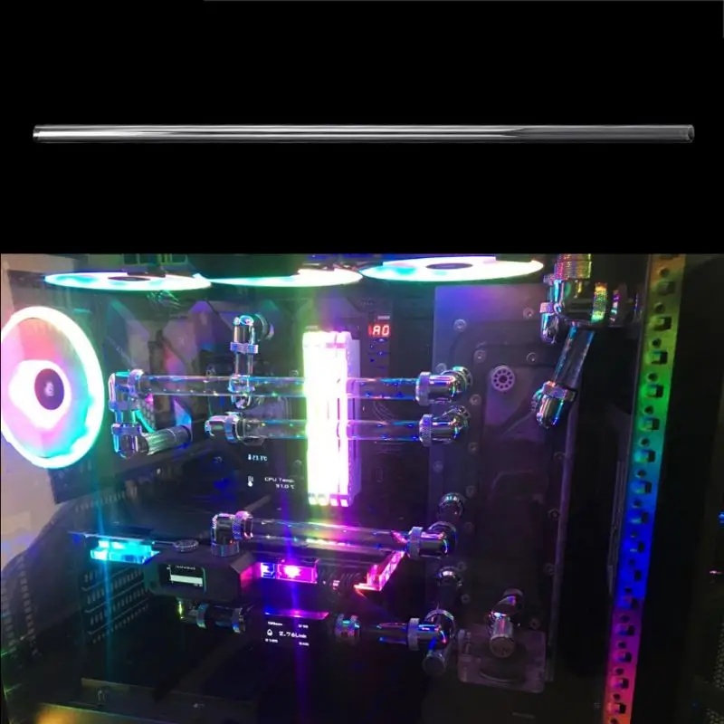 2 шт. PETG 10x14 мм 500 компьютерное водяное охлаждение жесткая труба Конская для ПК