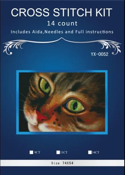 

A Big Cat head Counted Cross Stitch DMC Cross Stitch DIY Unfinished Cross-Stitch Kit Handmade Embroidery Needlework