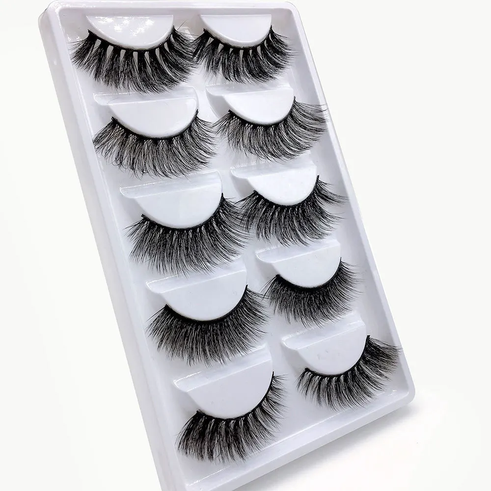

5 Pairs/box 3d Mink lashes 100% Thick real mink false eyelashes natural for Beauty Makeup Extension fake Eyelashes false lashes