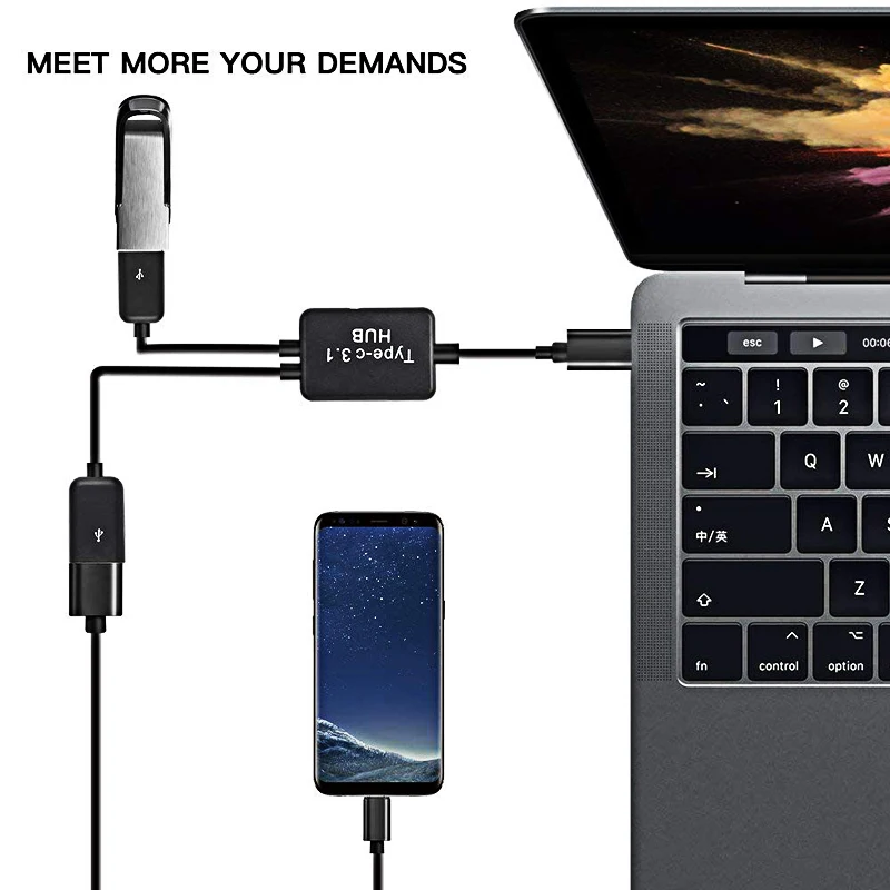 Micro USB/type C до 2 OTG двухпортовый концентратор кабель Y разветвитель Micro-usb type-C адаптер конвертер для планшета Android Мышь Клавиатура