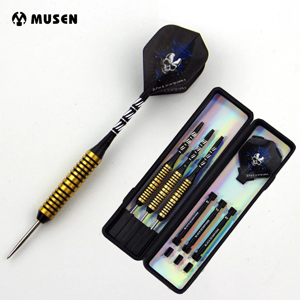 

3pcs/set About 25g Steel Tip and Silver Marked/Black Shaft Cooper Handle Darts with Black Skull Dart Flight