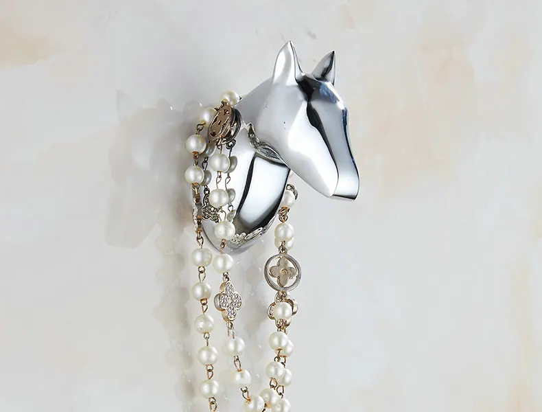 Solid Horse Head Coat Hooks Wall Hang Mounted Towel Hook Gold / Black /Chrome Clothes Hook Bathroom Hardware