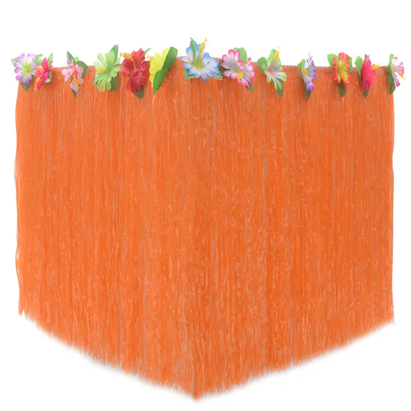 Крашеный цветок инкрустированная искусственная трава настольная юбка Гавайская тропическая Luau столовая посуда барбекю сад пляж летние украшения