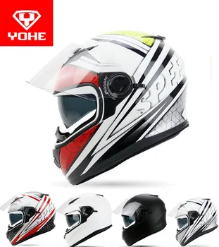 

2019 New YOHE Full Face Motorcycle helmet YH-970 double lens motorbike helmets made of ABS and PC lens with Speed color 4 size