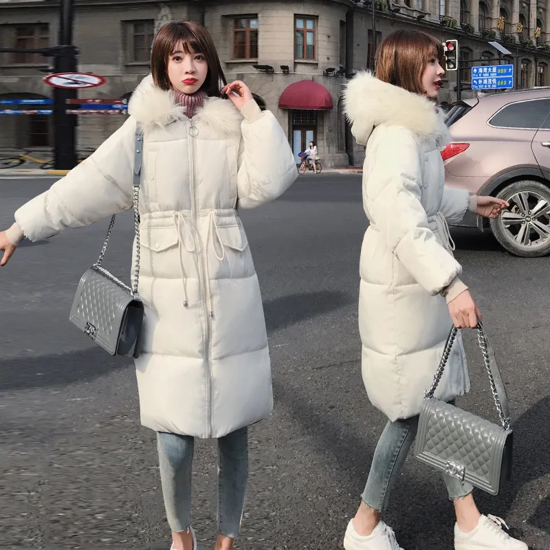 Зимняя женская хлопковая куртка новинка 2018 женское пуховое пальто средней длины