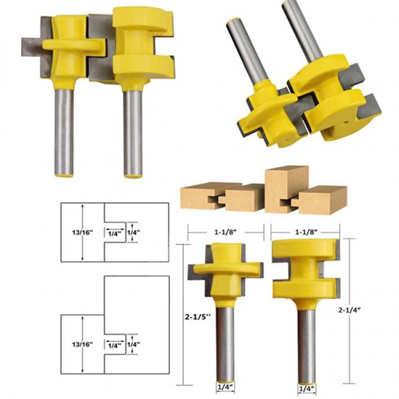 

Wholesale Matched Tongue Groove Router Bit Set ,ICarekit,1/4" Shank Woodworking Tool 660314