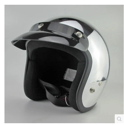 High end helmet motorcycle helmet half helmet plated silver glitter sparkling personality retro