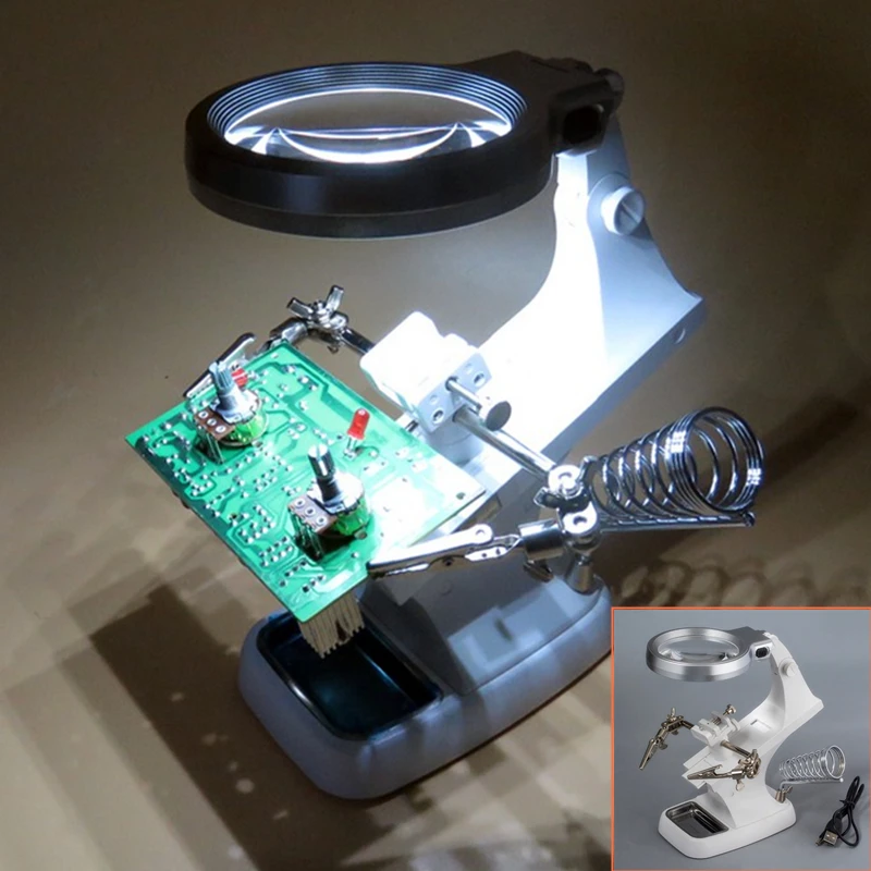 3X 4.5X Welding Magnifier Led Illuminated Glasses Magnifier 10 led