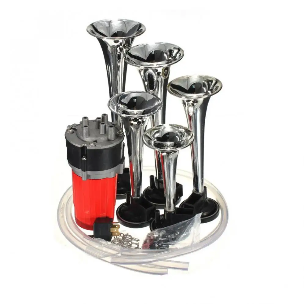 HOT 5Pcs 125db 12V Silver Trumpet Musical Dixie Duke Hazzard Car Truck Boats Air Horn