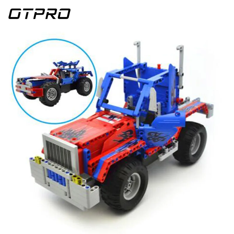 

531pcs DIY Technic City 2 In 1 Transformable Optimuse Prime Vehicle Building Blocks Bricks RC Truck Car Enlighten Bricks For Kid