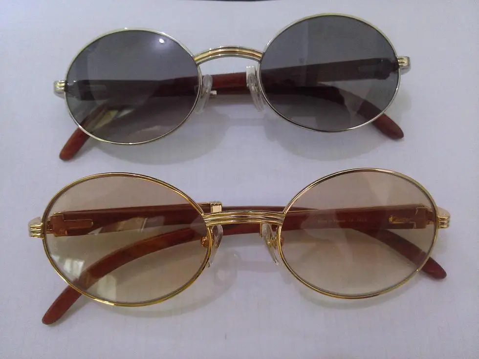 Real Wood arm Carter Style Designer Sunglassed Wood Sunglasses Gold