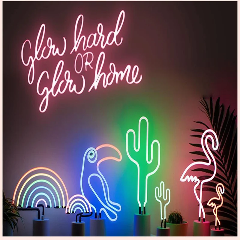 

Neon Light LED Night Light Table Lamp Flamingo Rainbow Christmas Home 3D Desk Lamp for Holiday Xmas Party Wedding Decorations