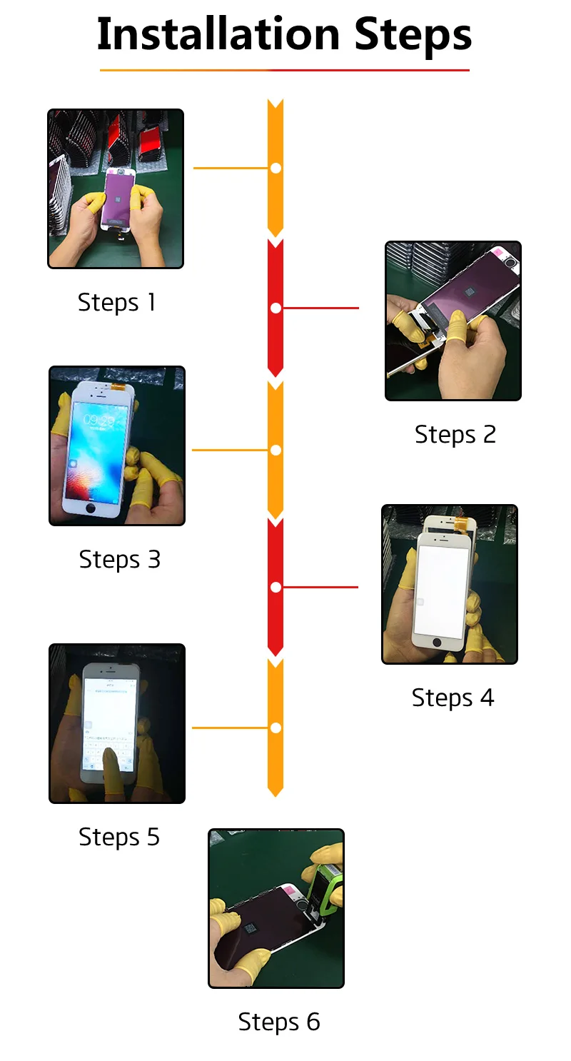 AAAAA ЖК-дисплей для iPhone 6 проверка и тестирование Замена сенсорного экрана для iPhone 5 5S 6plus 6s 7+ закаленное стекло+ Инструменты+ ТПУ чехол