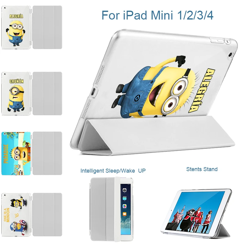

MTT Case for iPad mini 4 A1538/A1550 7.9-inch Retina Cases Print Minion For ipad Mini1 mini2 mini3 Leather Flip Case Smart Cover