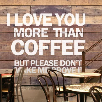

Custom Size Photo 3D stereo lines English creative wood large mural tea coffee shop letter restaurant leisure station mural