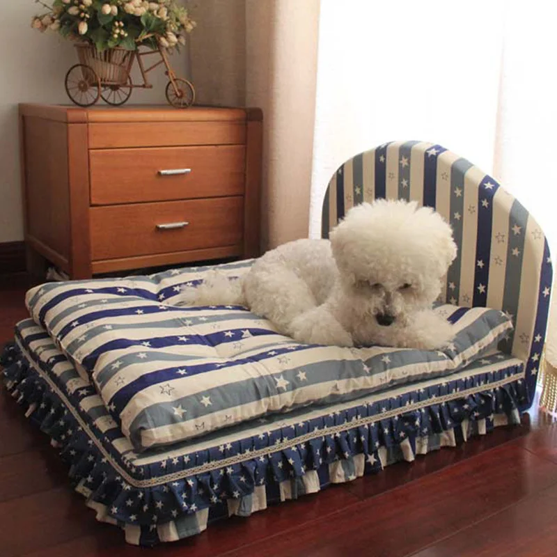 dog beds for medium dogs small bed house set pet cat luxury Princess sofa Bed kennel for chihuahua (Pet bed + pillow + blanket)