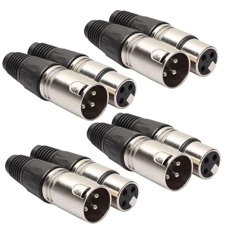 8 шт. 4 мужчин 4 женщин XLR 3 pin разъем микрофонный аудиокабель провода разъемы для DIY кабель