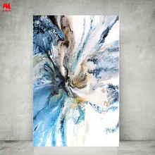 WANGART красочный океан Большой абстрактный плакат холст художественный пейзаж, картина маслом настенные картины для гостиной современный без рамки