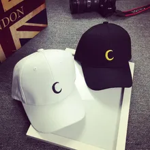 2 цвета, модная женская шапка, удобные регулируемые шапки, чистый цвет, Спортивная Кепка s, летняя кепка с козырьком, шапка с вышивкой Луны A30524