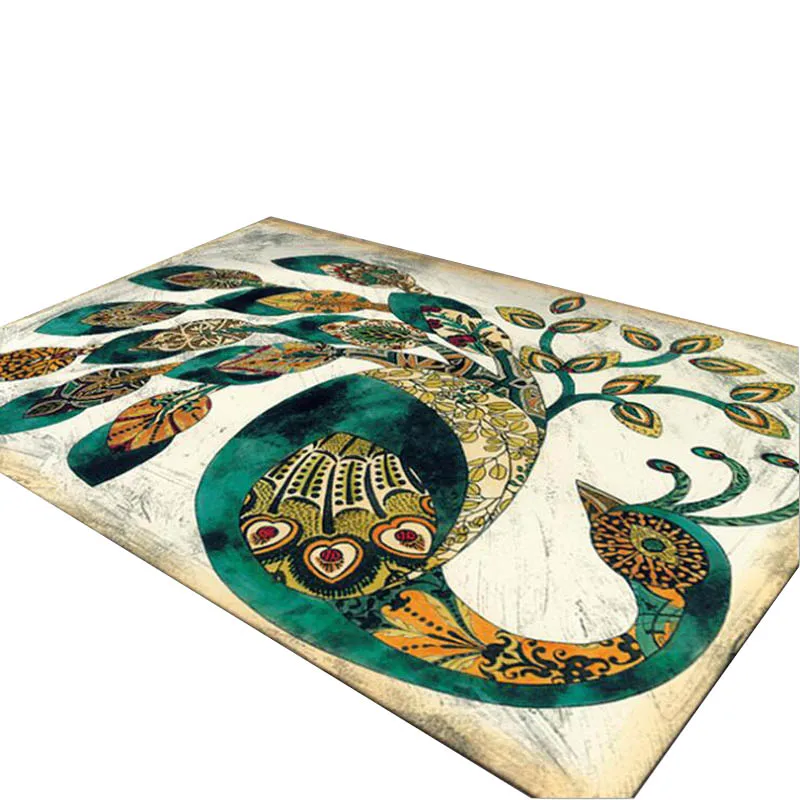 Скандинавском стиле большой коврик для кофейного столика детские напольные ковры моющийся коврик для йоги декоративный Павлин для помещения, где встречают гостей коврик