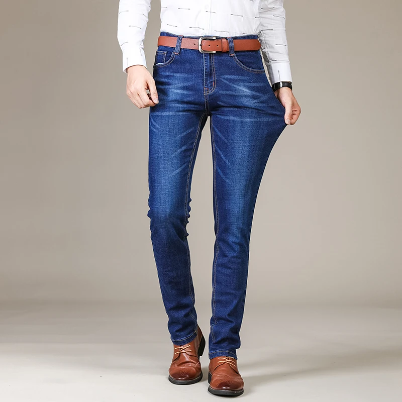 SULEE бренд новые мужские тонкие эластичные джинсы модные деловые классические стильные обтягивающие джинсы джинсовые мужские штаны 5 моделей