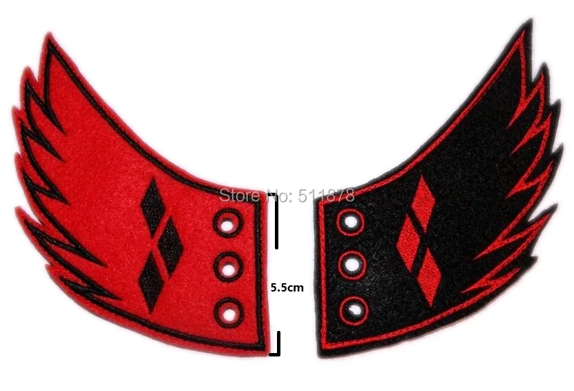 

Harley Quinn Batman Villain patch Diamond Shoe Wings Cosplay Gotham Joker Jester Suicide Squad Animated Embroidered Halloween