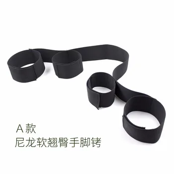 BDSM Handcuff Ankle-cuffs Sex Toy for woman Fetish Restraint Bondage Strap Sexy sm Leg Handcuffs Spreader Bar cop police cosplay 3