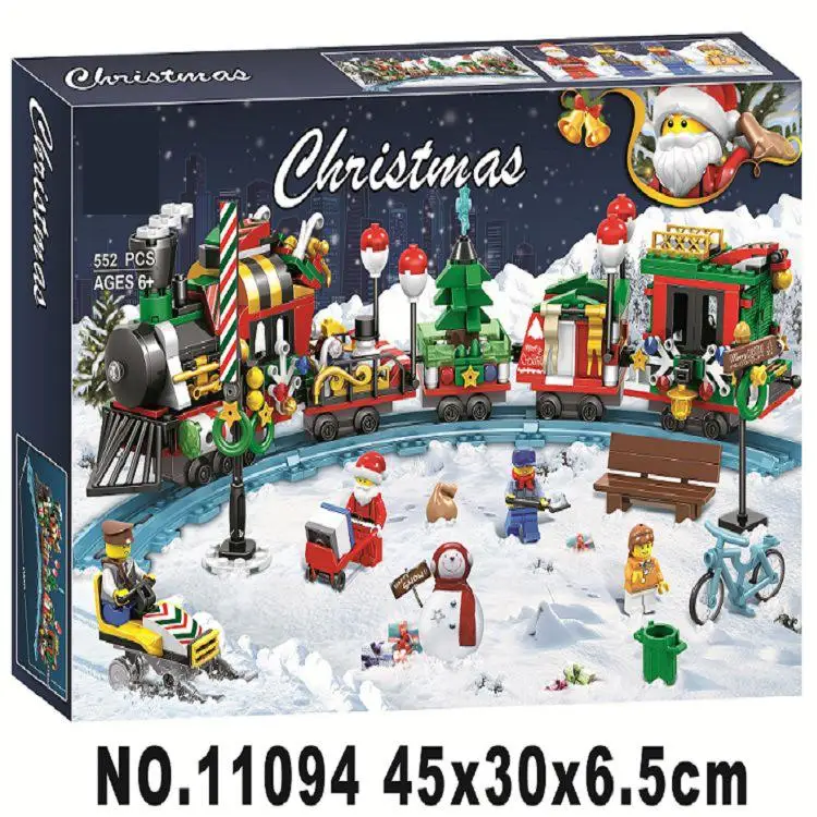 

New Christmas Advent Calendar Santa Claus Train Journey Figures Building Blocks Model Kit Toys Compatible with legoings Gifts