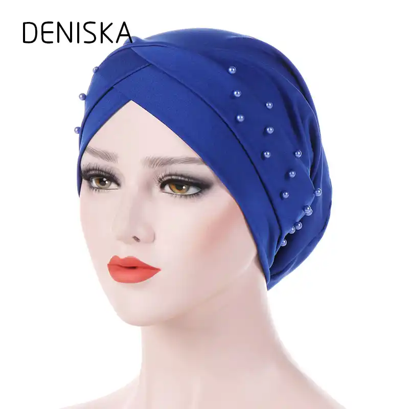 Deniska Women Beading Side Flower Headwear Headwrap African Head