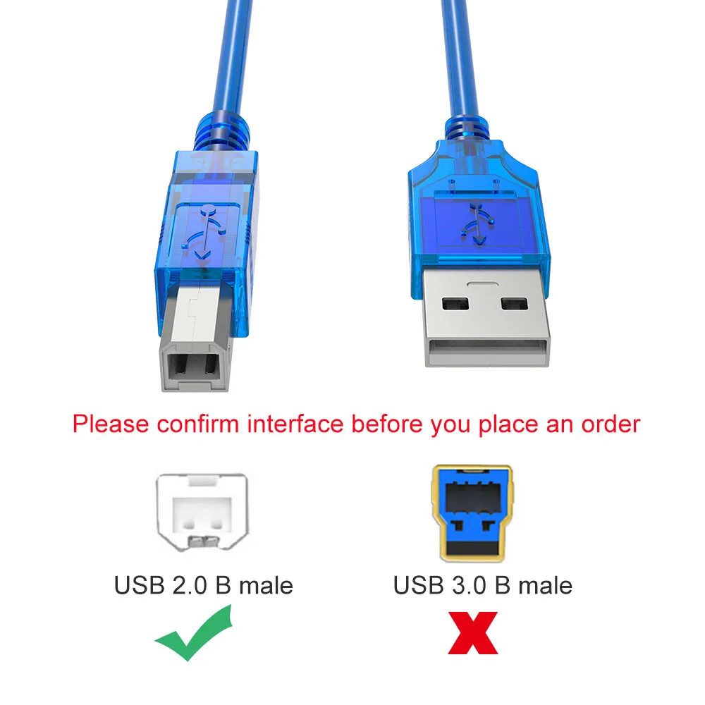 Высокоскоростной USB 2,0 кабель для сканера принтера 0,3 м 0,5 м 1 м 1,5 м USB2.0 a-b Мужской кабель для синхронизации цифровых данных для Canon Epson hp принтера