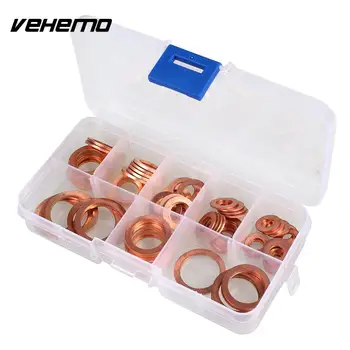

80Pcs Assorted Solid Copper Garage Engine Washer Kit Metal Sump Plug Set