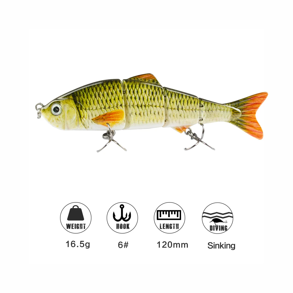 1 قطعة Hotsale 12 سنتيمتر الصيد إغراء متعددة صوتها الطعم الثابت 16.5g نابض بالحياة مشترك الطعم Wobblers غرق Swimbait الصيد إغراء Crankbait 1 قطعة Hotsale 12 سنتيمتر الصيد إغراء متعددة صوتها الطعم الثابت 16.5g نابض بالحياة مشترك الطعم Wobblers غرق Swimbait الصيد إغراء Crankbait