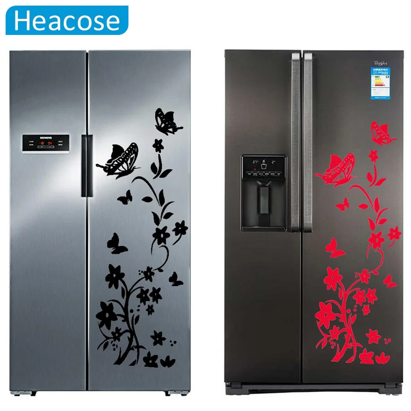 DIY butterflies fridge sticker flower art sticker wall sticker for refrigerator wall decals for kids room living room decor 2019