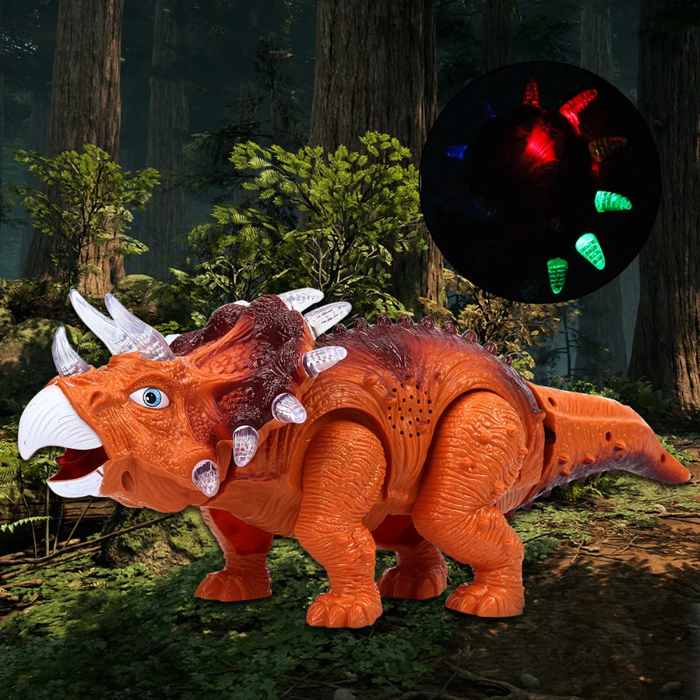 Электронные мигает динозавров модель для рождественских подарков звучание перемещение электронных динозавров игрушки Прохладный