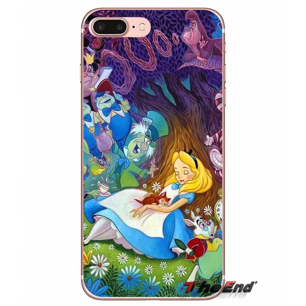 Для Apple iPhone X 4 4S 5 5S SE 5C 6 6S 7 8 Plus 6Plus 7plus 8plus Fundas Coque Tattooed Alice in Wonderland мягкий