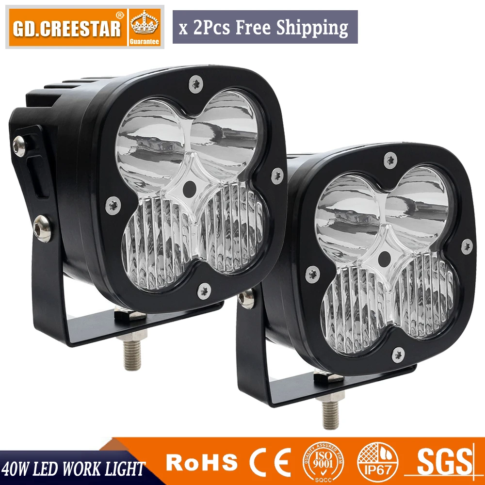 

Combo 40w LED WORK LIGHT 4INCH LED TRUCK DRIVING OFFROAD LIGHT USED FOR CAR TRUCK SUV ATV UTV UTE 12V 24V LED DRIVE LIGHTS X2PCS