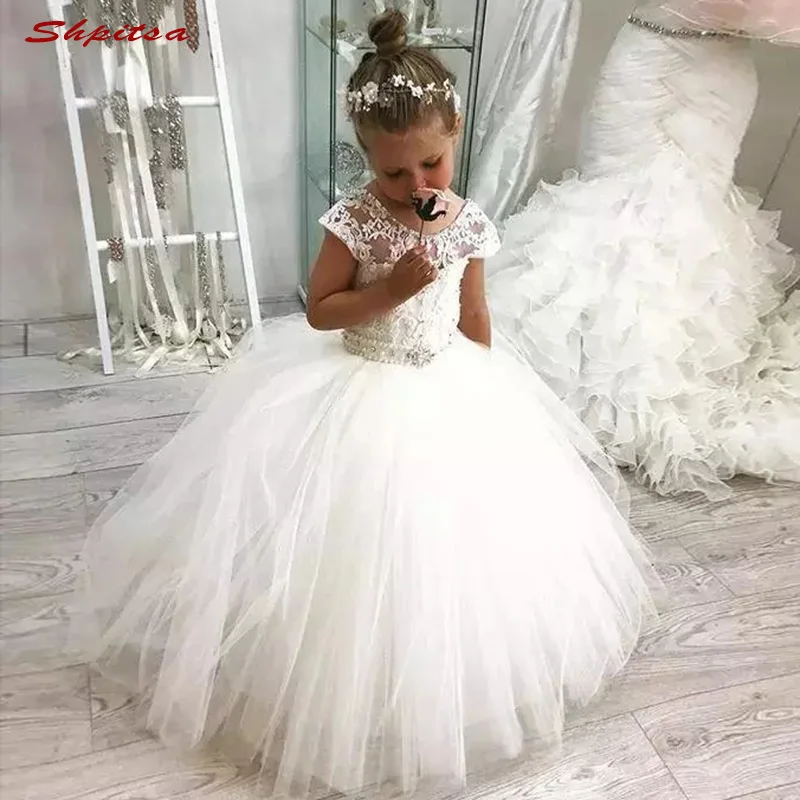 Luxury Crystals Flower Girl Dresses for Wedding First Communion Dresses 2018 vestidos primera comunion para ninas - AliExpress