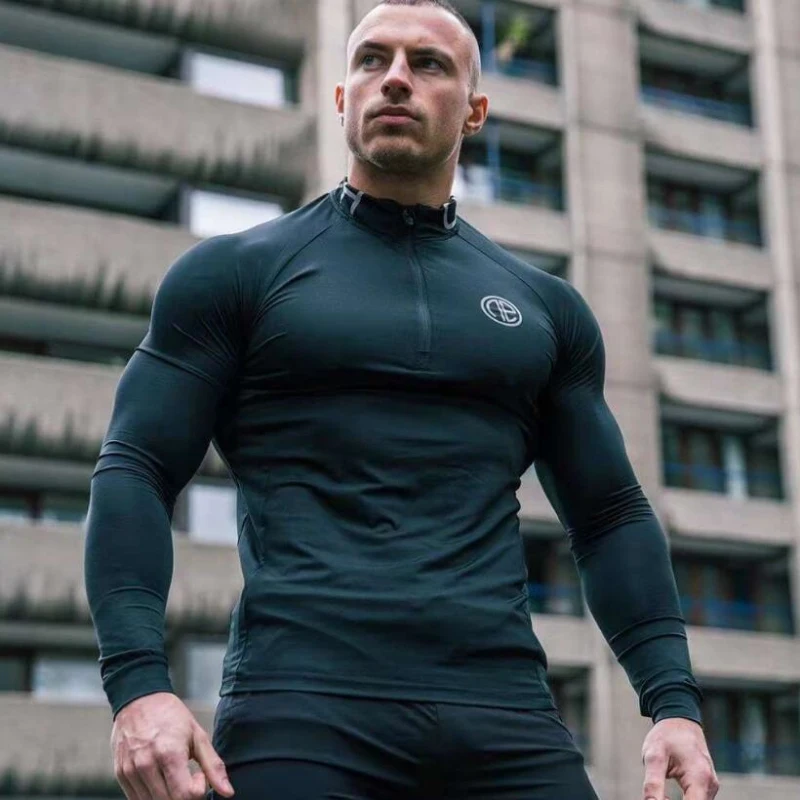 Спорт человек тренажерный зал рубашка Jogger бег спортивная одежда толстовка Для