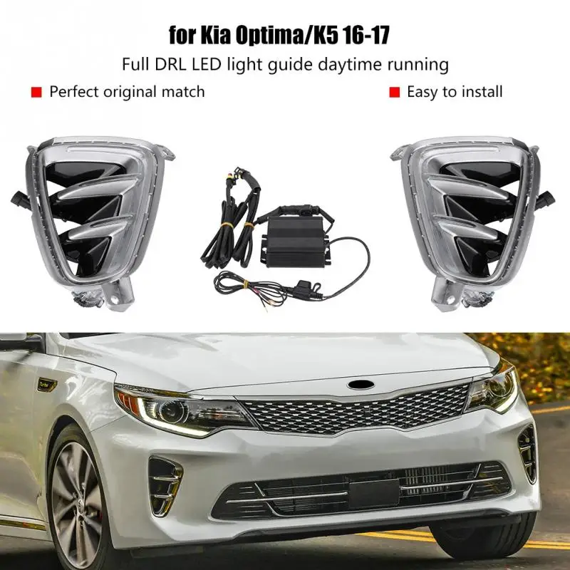 1Pair Car Daytime Running Light DRL LED Lights Fog Lamp for Kia Optima